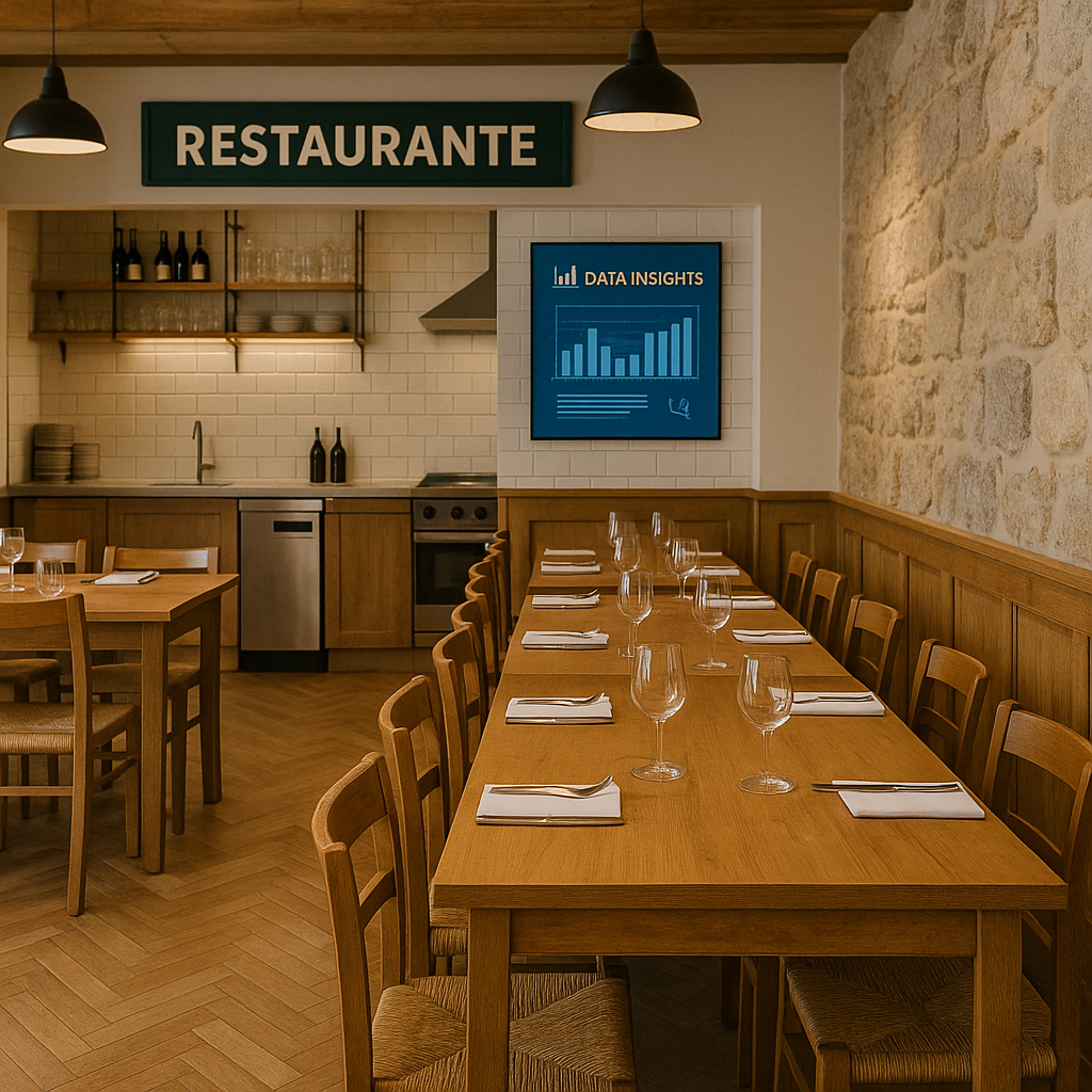 Family dining in Portugal – child-friendly restaurant layout